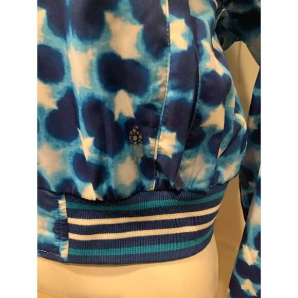 FP Movement Blue Combo Zip-Up Cropped Jacket Striped Elastic Trim Size XS, NWT! - Picture 4 of 10